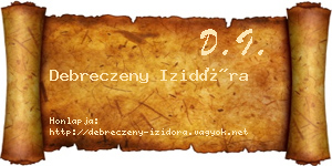 Debreczeny Izidóra névjegykártya