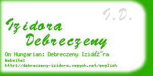izidora debreczeny business card